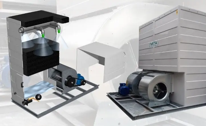 Nasskühltürme mit Axial- und Zentrifugalventilatoren