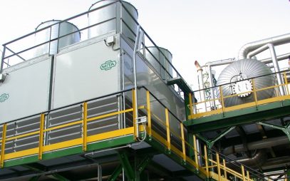 Light Fibreglass Cooling Towers on a Roof