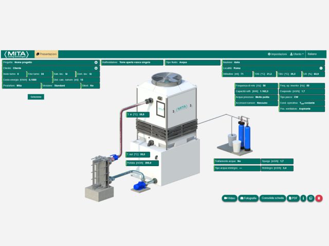 PME-E-Kühlturm mit MITA-Projektsoftware konfiguriert